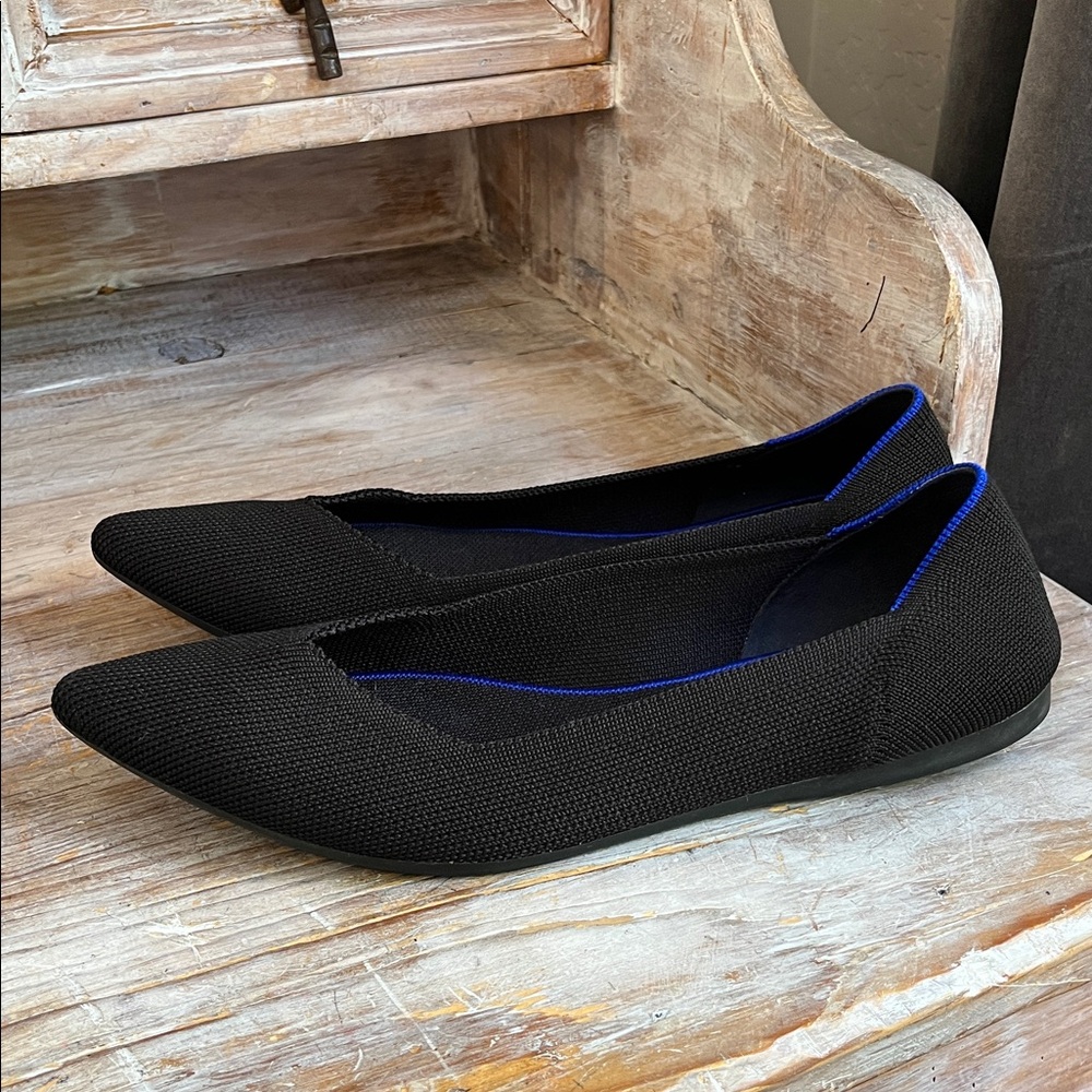 Rothy's The Point Black flats size 10 Pointy Toe Casual Neutral Business Casual - Picture 2 of 9